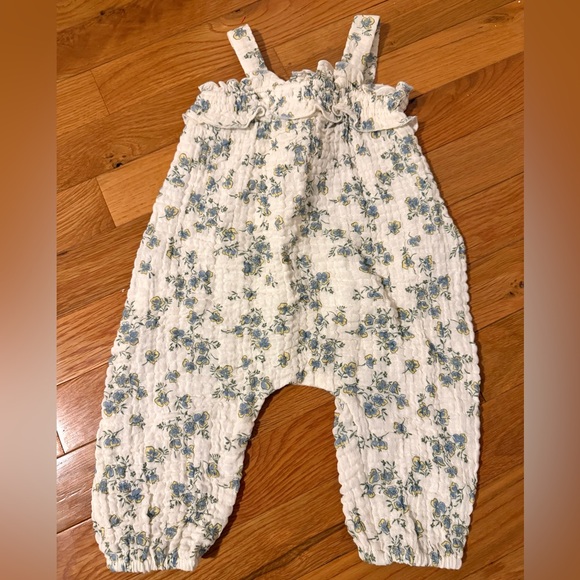 Zara Blue and White Floral Jumpsuit - Picture 1 of 2